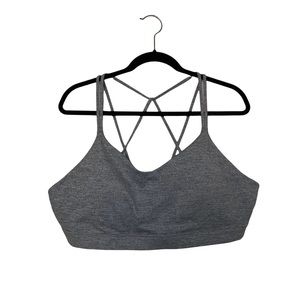 Old Navy Active Women's Size XXL Gray Grey Light Support Strappy Sports Bra NWT